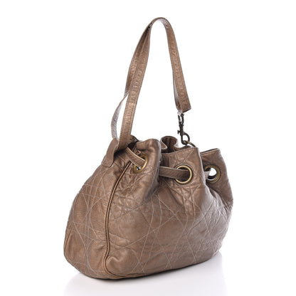 Christian Dior Lambskin Cannage Drawstring Bag Bronze 3 of 9
