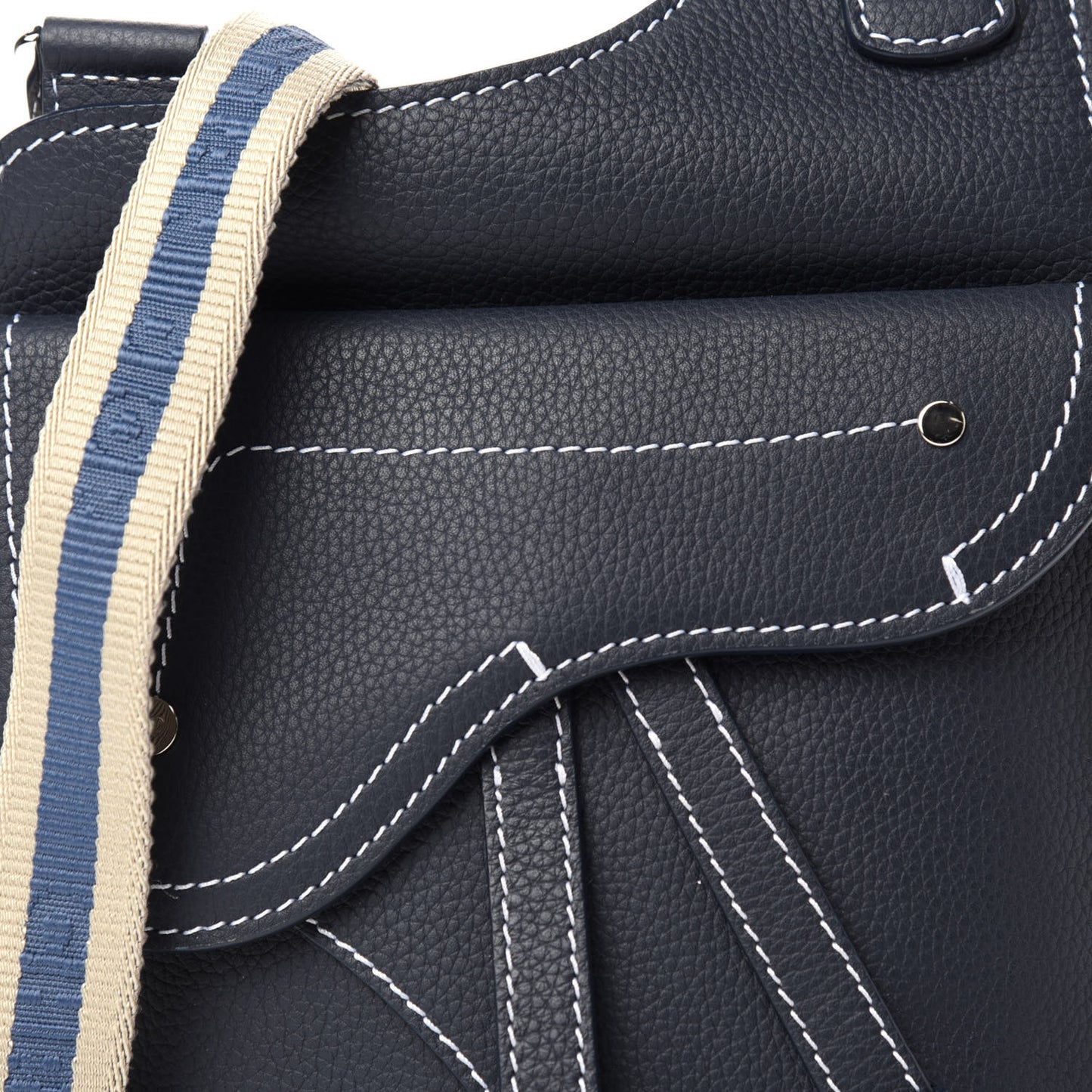 X KAWS Grained Calfskin Saddle Pouch Blue Multicolor