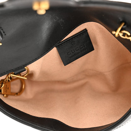 Gucci Calfskin Matelasse Super Mini GG Marmont Shoulder Bag Black 5 of 15