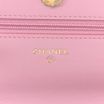 Chanel Shiny Caviar Quilted Pick Me Up Wallet On Chain WOC Pink 7 of 11