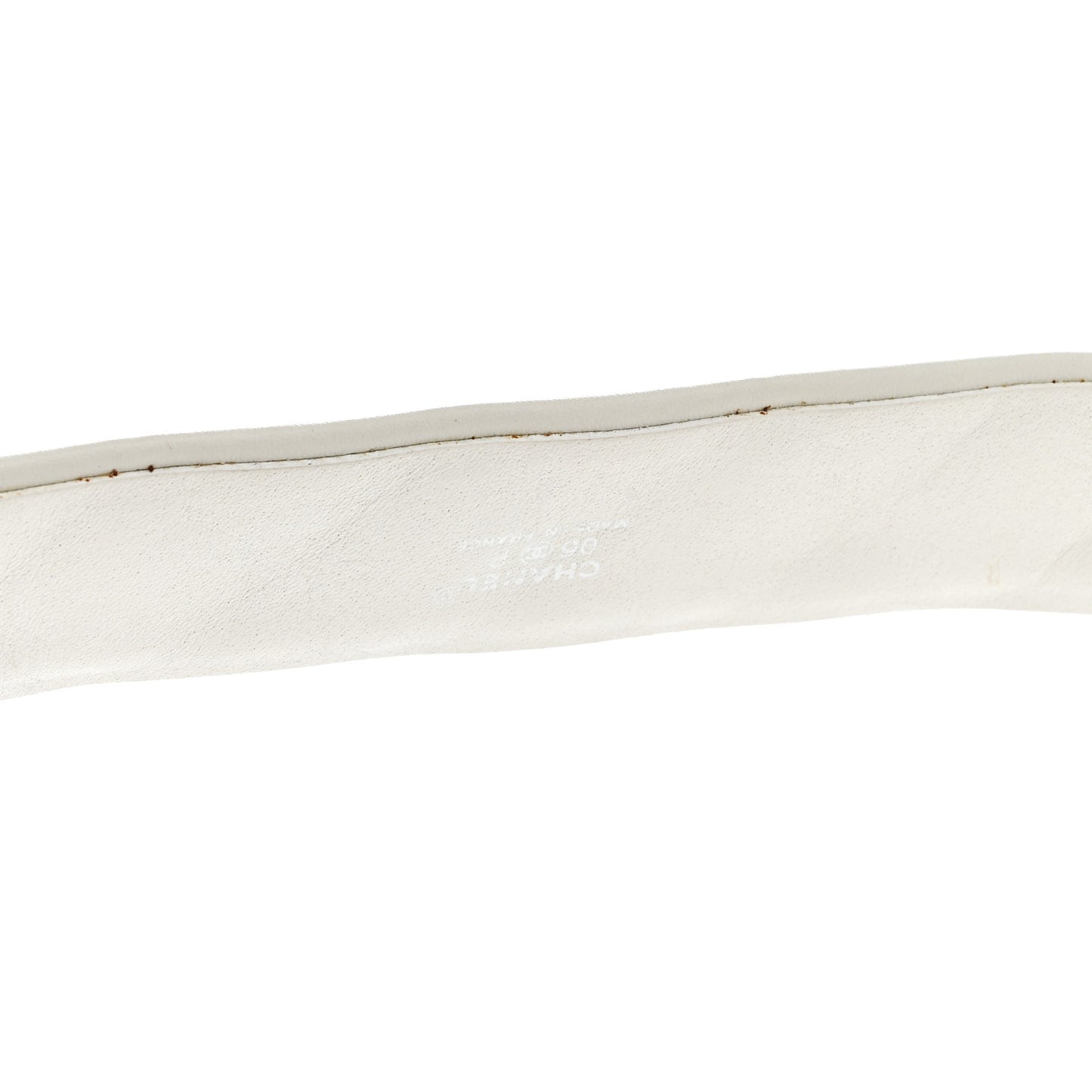 Lambskin Quilted CC Belt 80 32 White