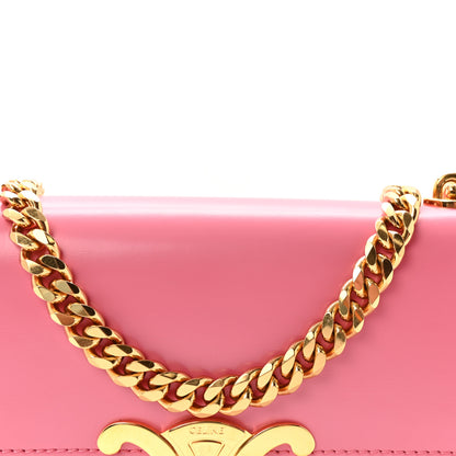 Celine Shiny Calfskin Triomphe Chain Shoulder Bag Flamingo 8 of 10