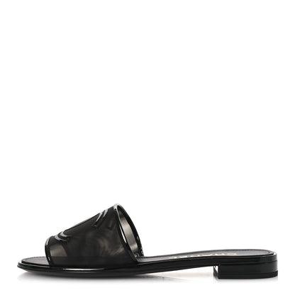 Chanel Mesh Patent Calfskin CC Mules 39 Black 1 of 10