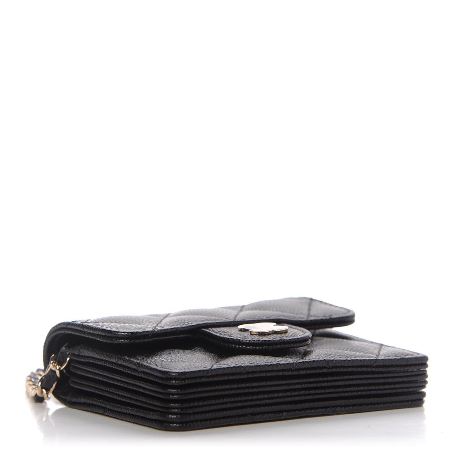Chanel Caviar Quilted Flap Card Holder On Chain Black 4 of 11