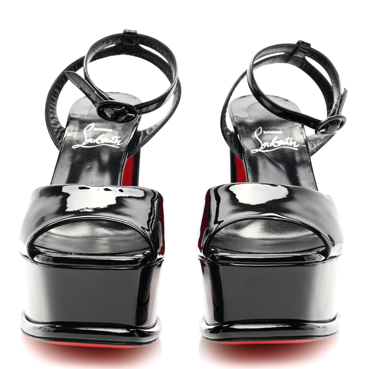 Christian Louboutin Patent Amali Alta 130 Platform Sandals 37 Black 3 of 7