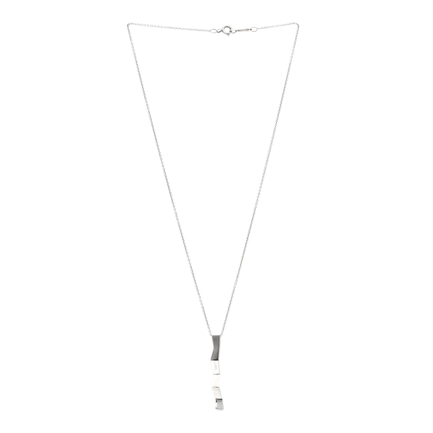 Sterling Silver Frank Gehry Orchid Drop Pendant Necklace