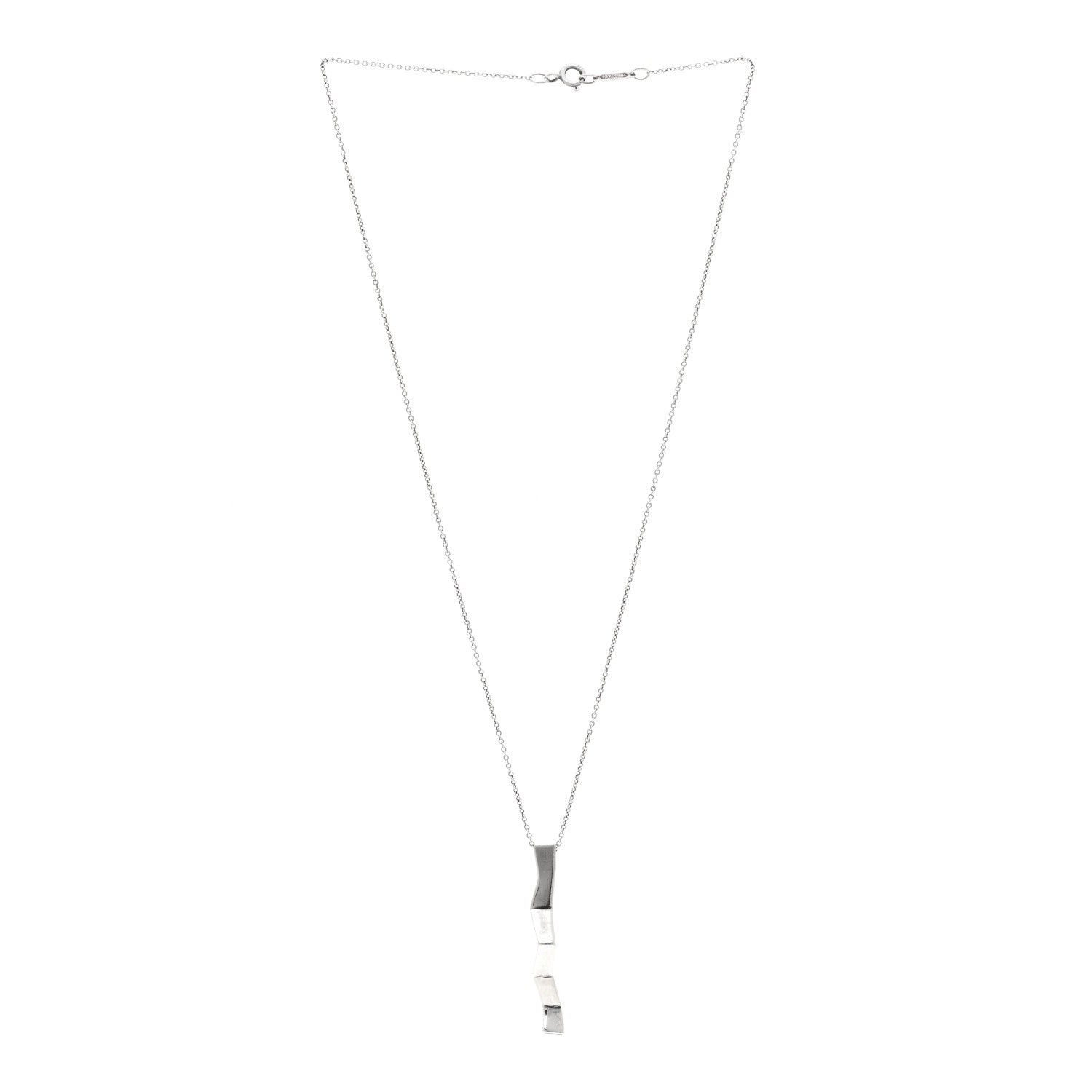 Tiffany Sterling Silver Frank Gehry Orchid Drop Pendant Necklace 3 of 4