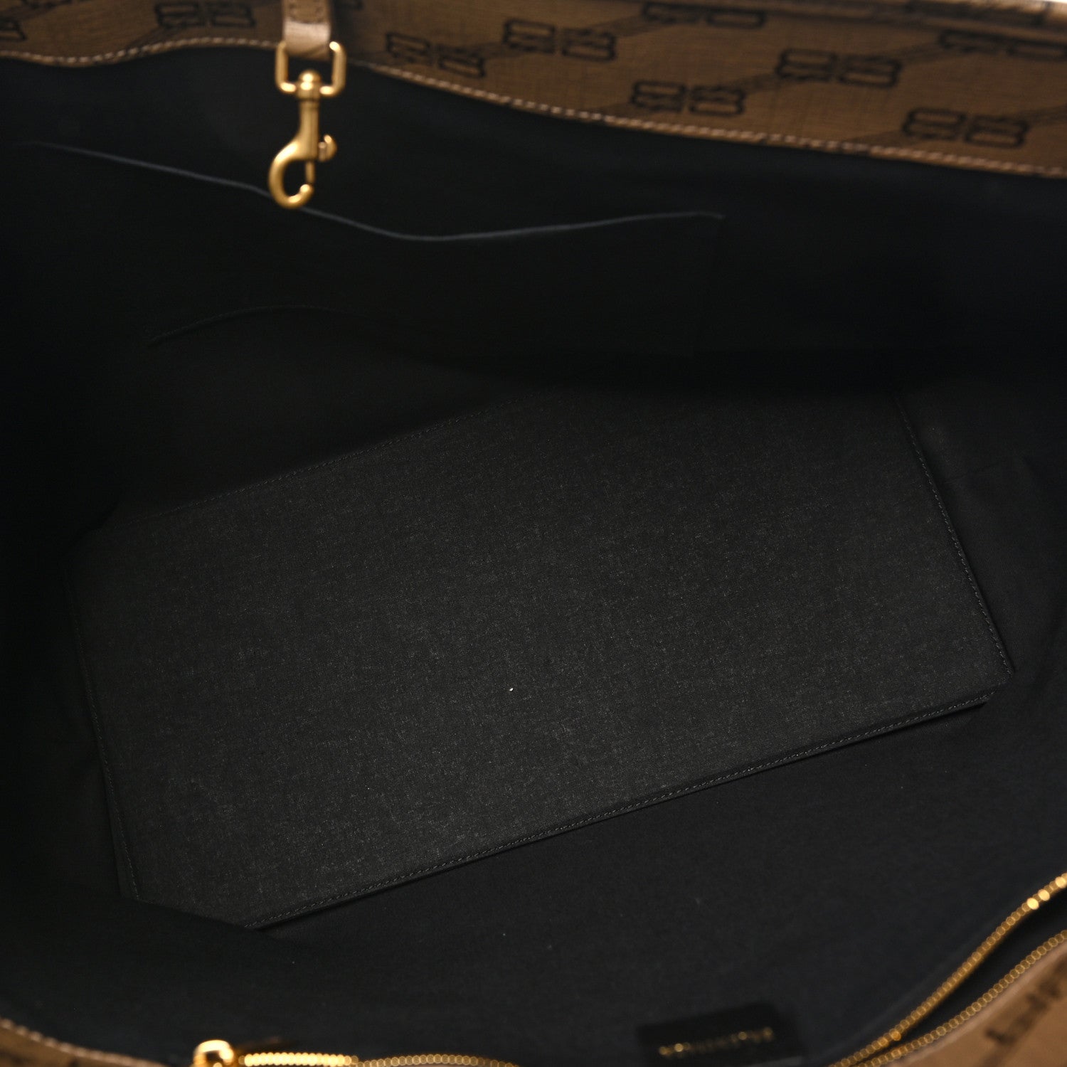 Balenciaga Coated Canvas BB Monogram Large Signature East West Shopper Bag Beige Brown 5 of 10