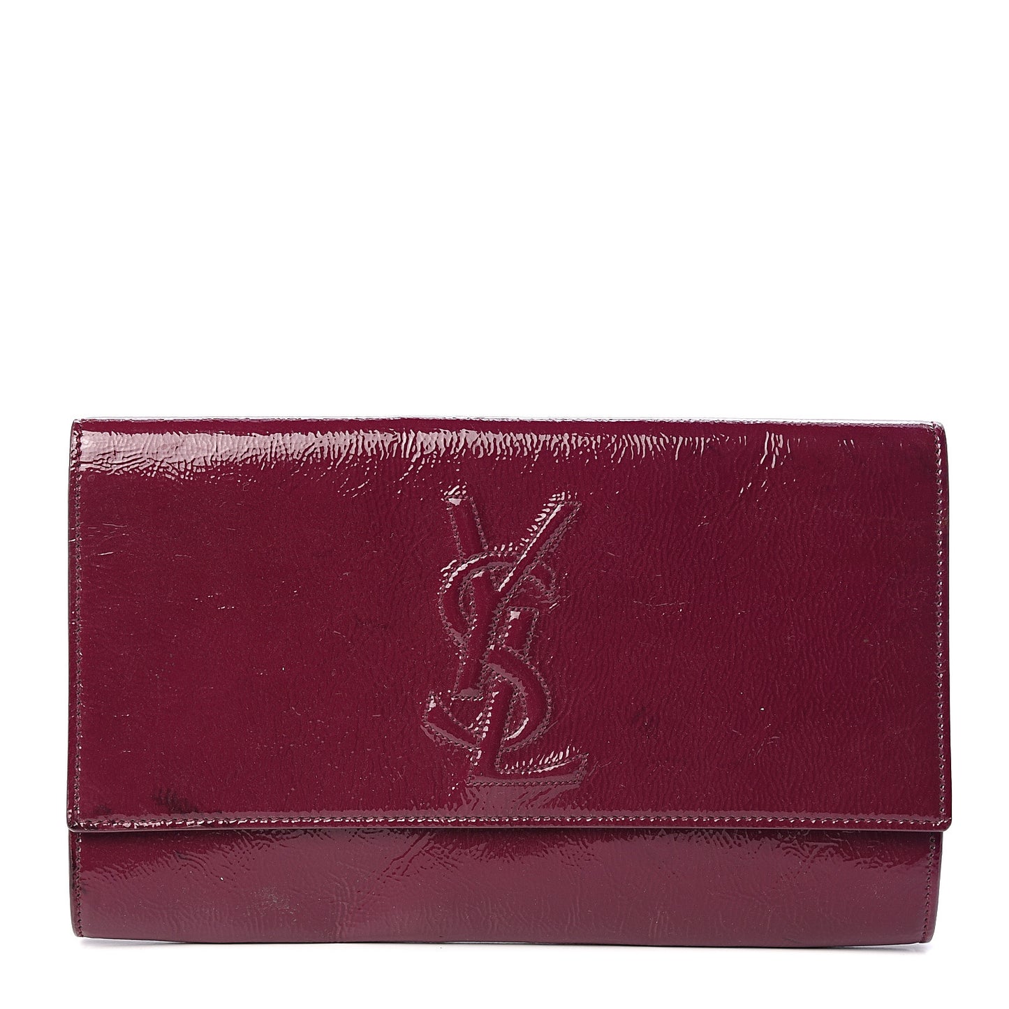 Textured Patent Calfskin Large Belle De Jour Clutch Berry