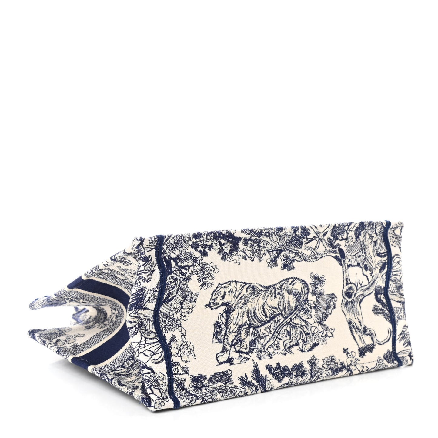 Canvas Embroidered Medium Dioriviera Toile De Jouy Book Tote Blue