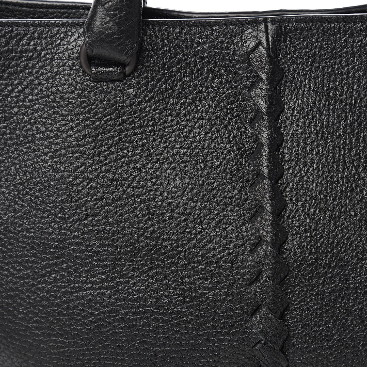 Cervo Deerskin Braided Tote Black