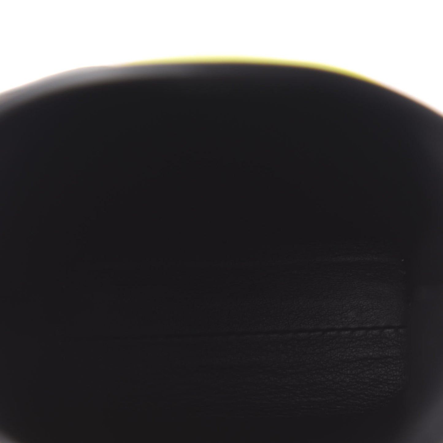 Smooth Calfskin Smiley Face Gate Pocket Neon Yellow