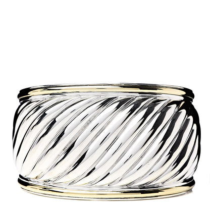 David Yurman Sterling Silver 18K Yellow Gold 41mm Sculpted Cable Cuff Bracelet 1 of 4