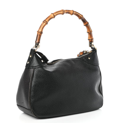 Gucci Calfskin Bamboo Top Handle Bag Black 3 of 9