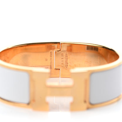 Hermes Enamel Wide Clic Clac H Bracelet GM White 4 of 5