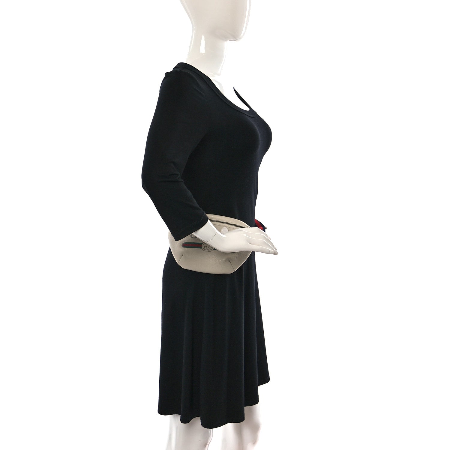 Gucci Grained Calfskin Small Logo Belt Bag White 2 of 10