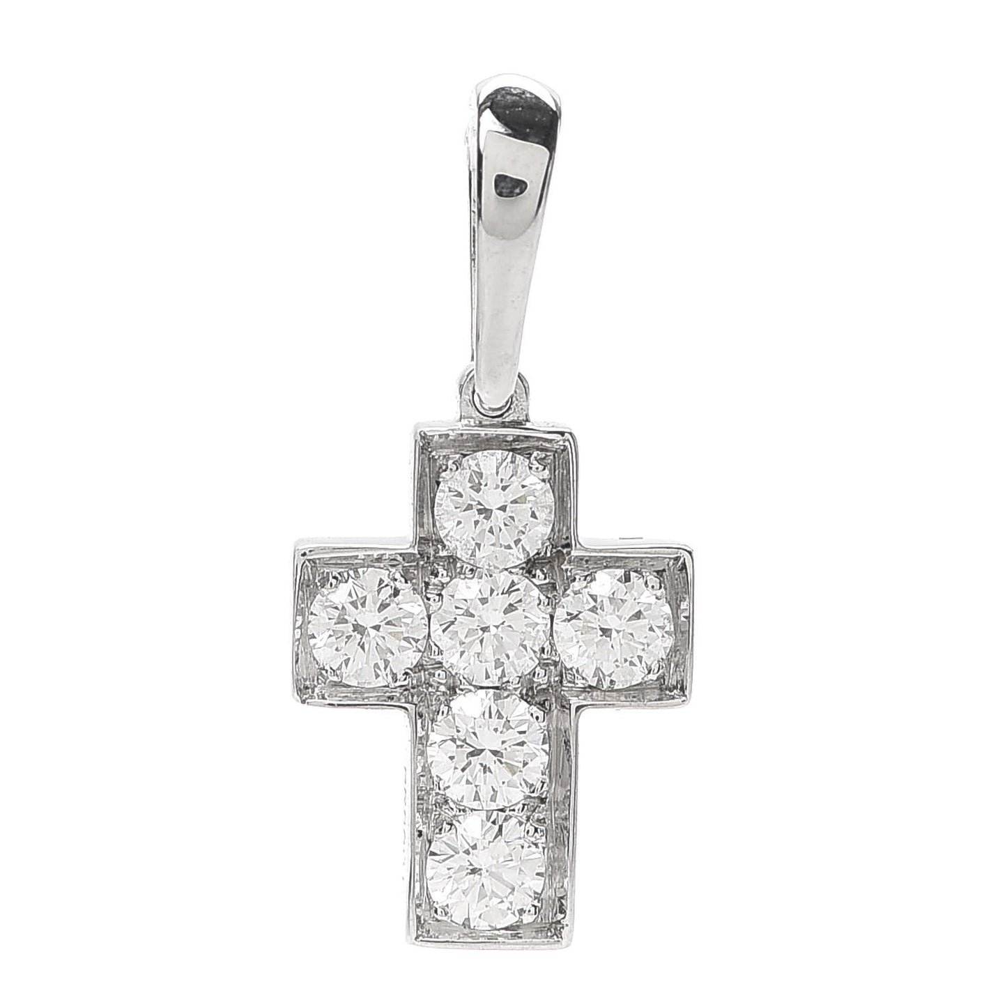 18K White Gold Diamond .30ctw Cross Charm Pendant