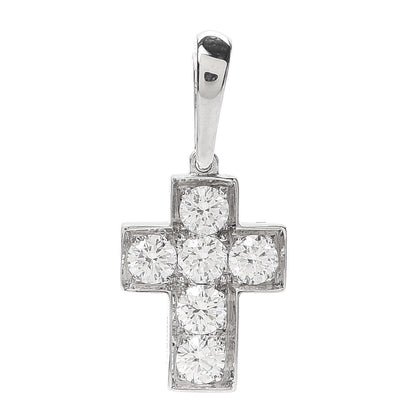 Cartier 18K White Gold Diamond .30ctw Cross Charm Pendant 1 of 6