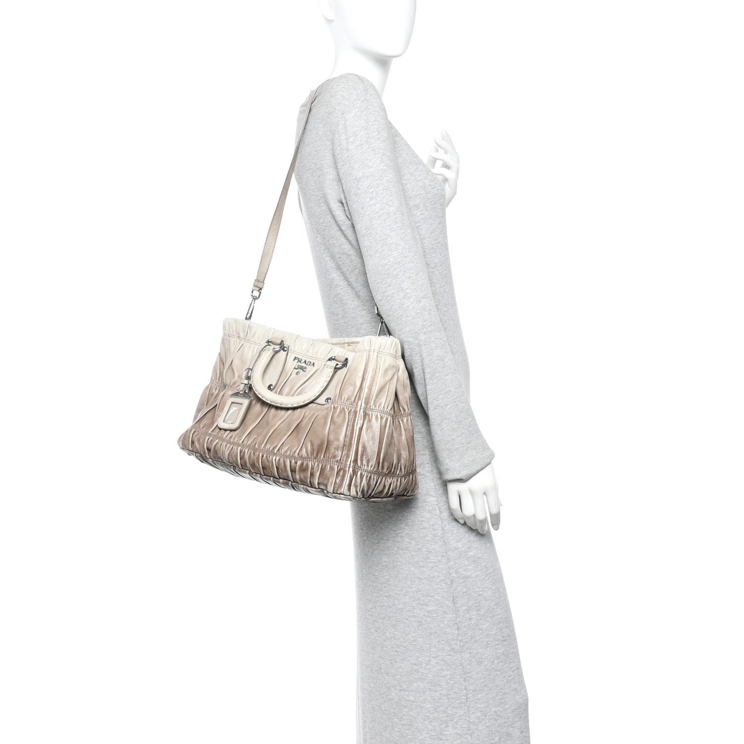 Prada Nappa Gaufre Tote Ghiaccio 2 of 12