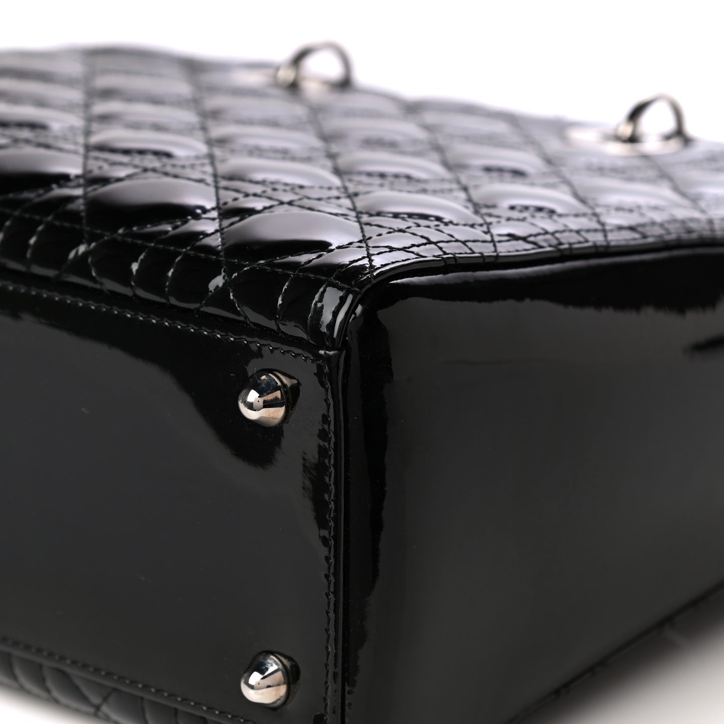 Patent Cannage Large Lady Dior Black