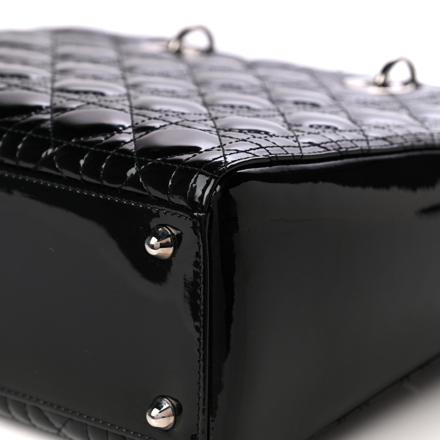 Christian Dior Patent Cannage Large Lady Dior Black 9 of 10