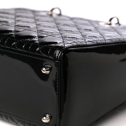 Christian Dior Patent Cannage Large Lady Dior Black 9 of 10