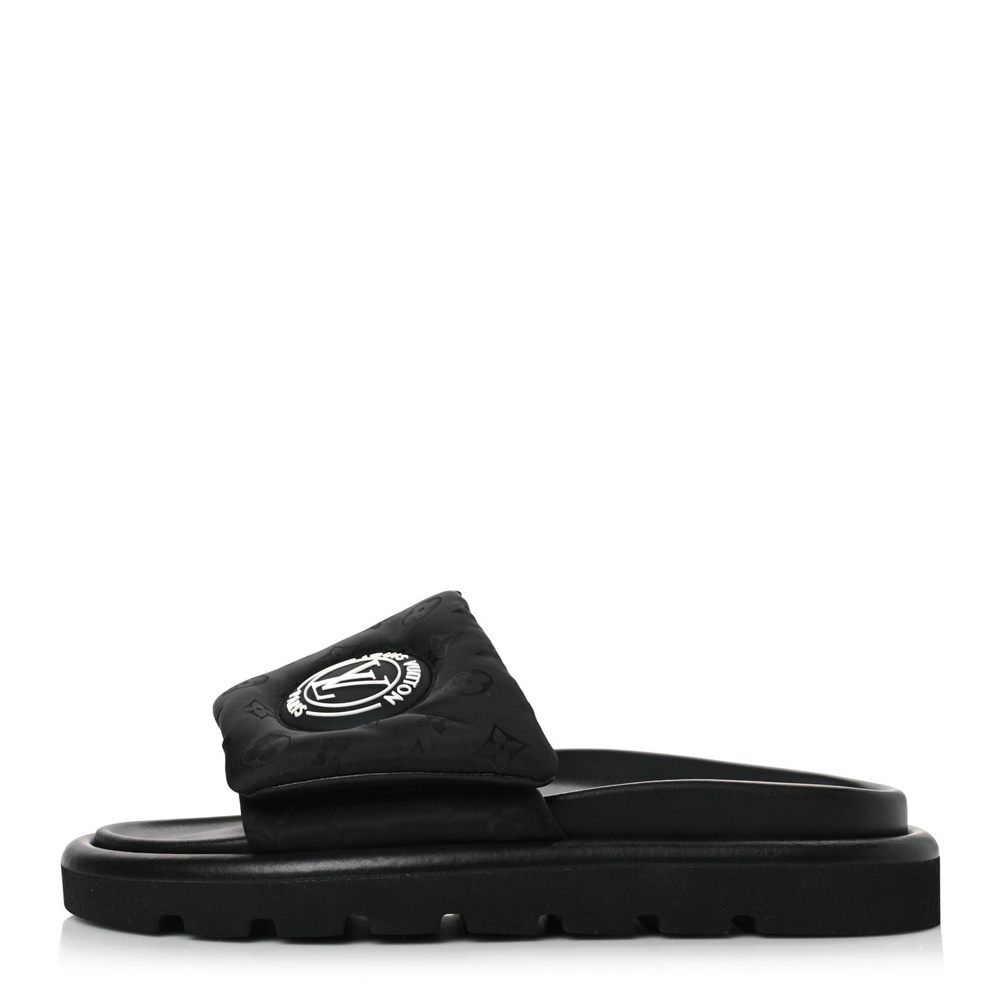 Nylon Monogram Womens Pool Pillow Comfort Mules 40 Black