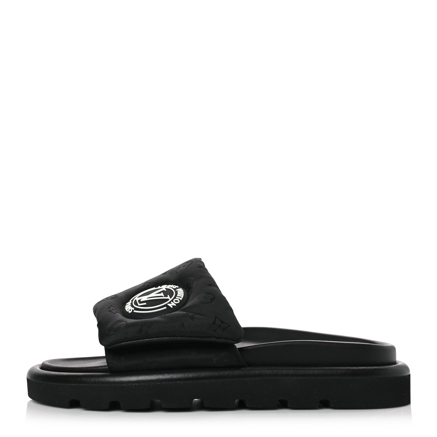 Louis Vuitton Nylon Monogram Womens Pool Pillow Comfort Mules 40 Black 1 of 9