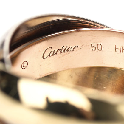 Cartier 18K Pink Yellow White Gold Large Trinity Ring 50 5.25 4 of 6