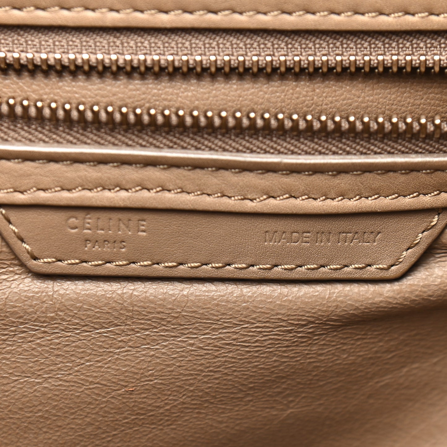 Calfskin Large Zip Around Wallet Gold