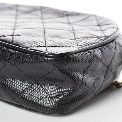 Chanel Lizard Quilted Small Tassel Camera Case Black 6 of 16
