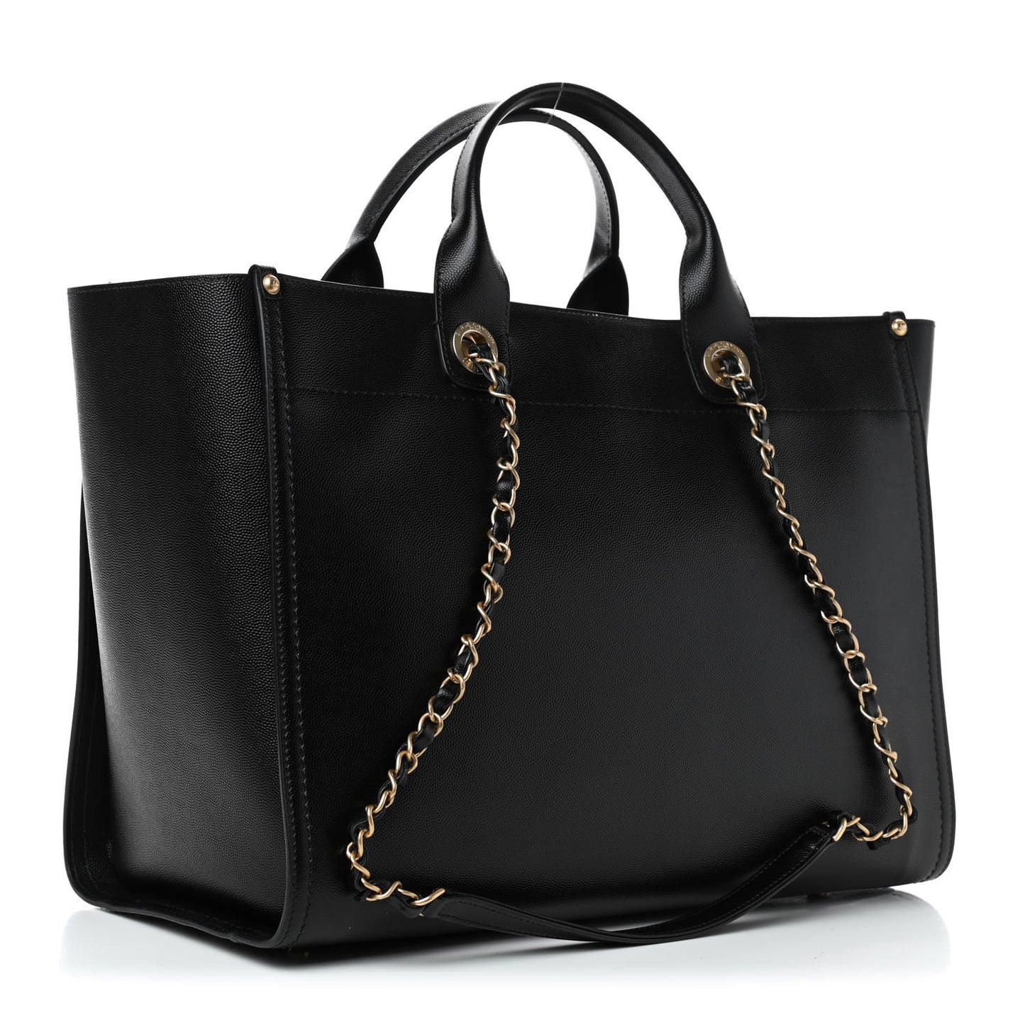 Caviar Medium Studded Deauville Tote Black