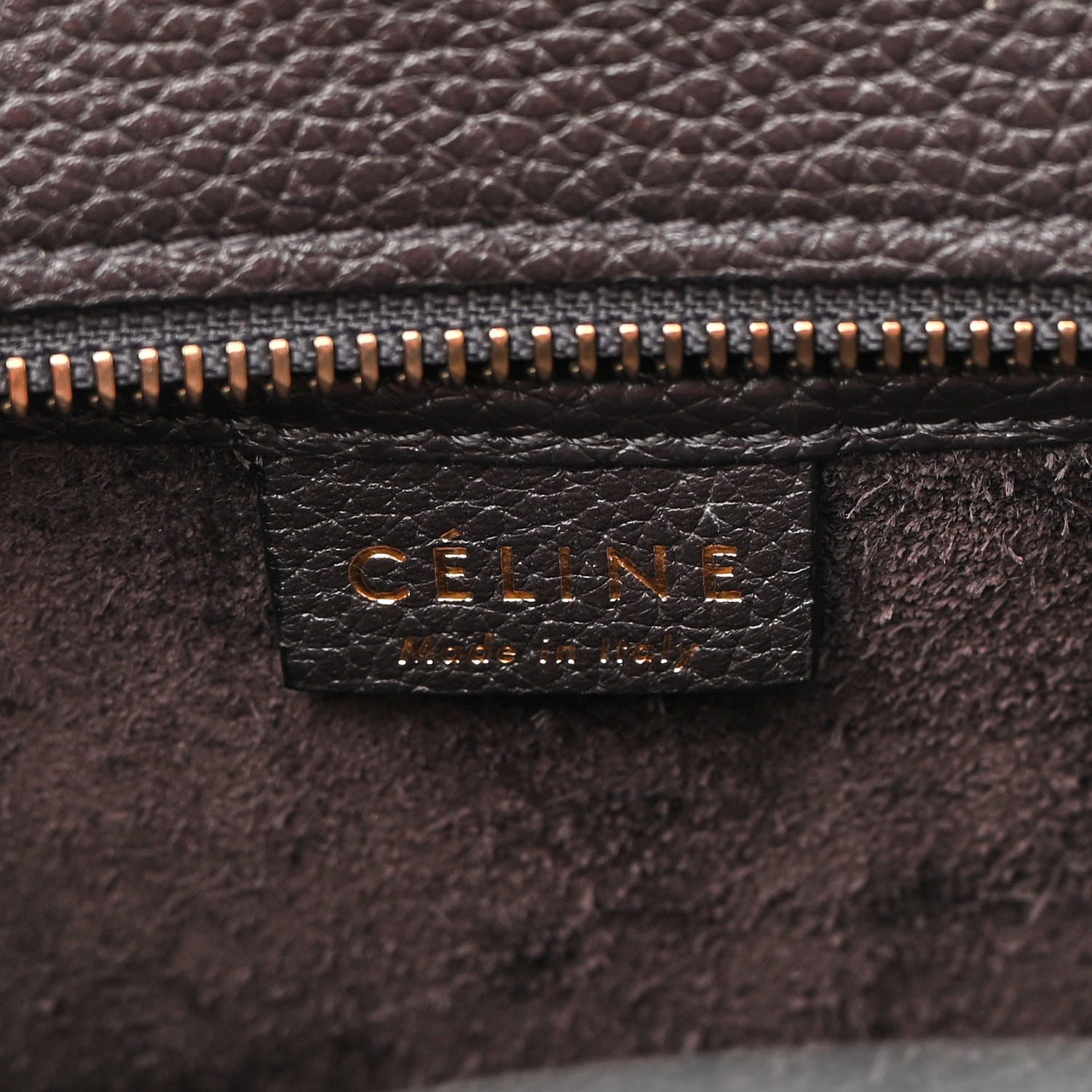 Celine Drummed Calfskin Nano Luggage Liquorice 6 of 8