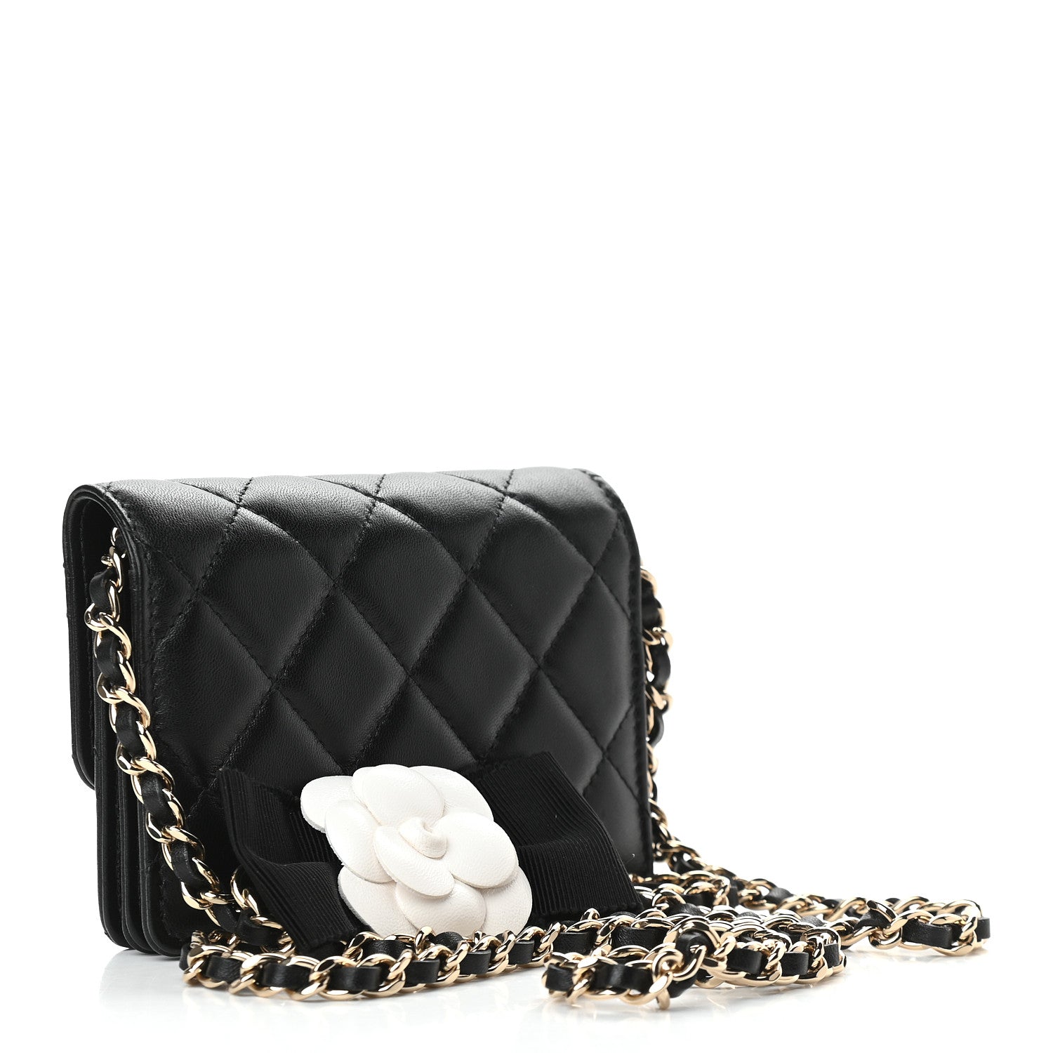 Chanel Lambskin Quilted My Chanel Lady Card Holder On Chain Black 2 of 9