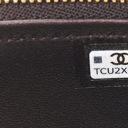 Chanel Iridescent Lambskin Quilted Small Top Handle Vanity Case With Chain Burgundy 8 of 12