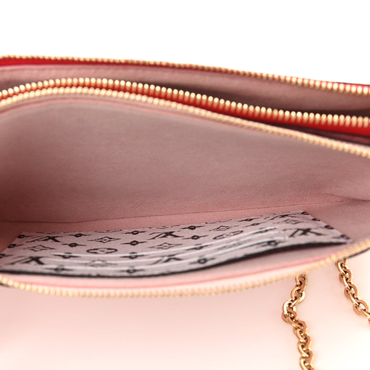 Monogram Giant Double Zip Pochette Rouge