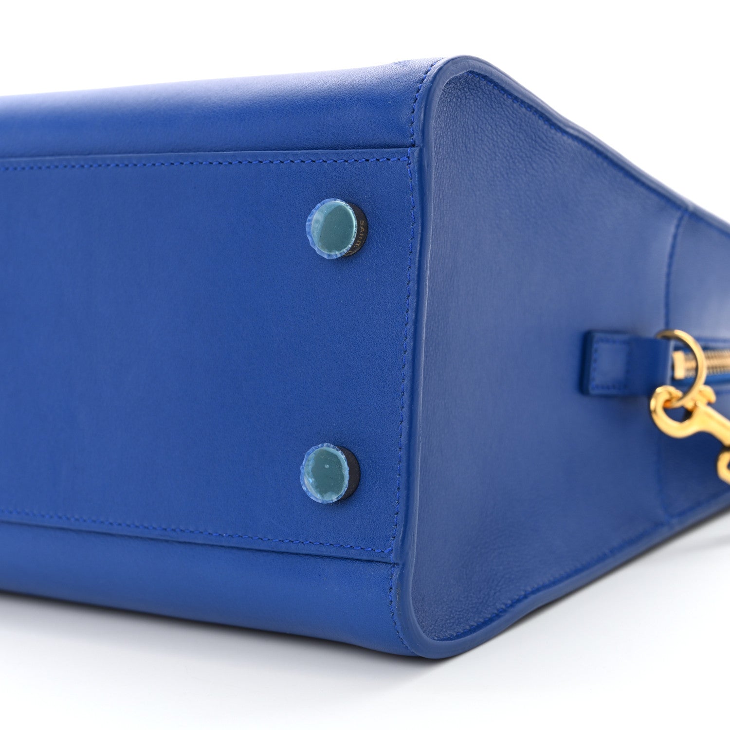 Saint Laurent Calfskin Small Monogram Cabas Blue Majorelle 10 of 12