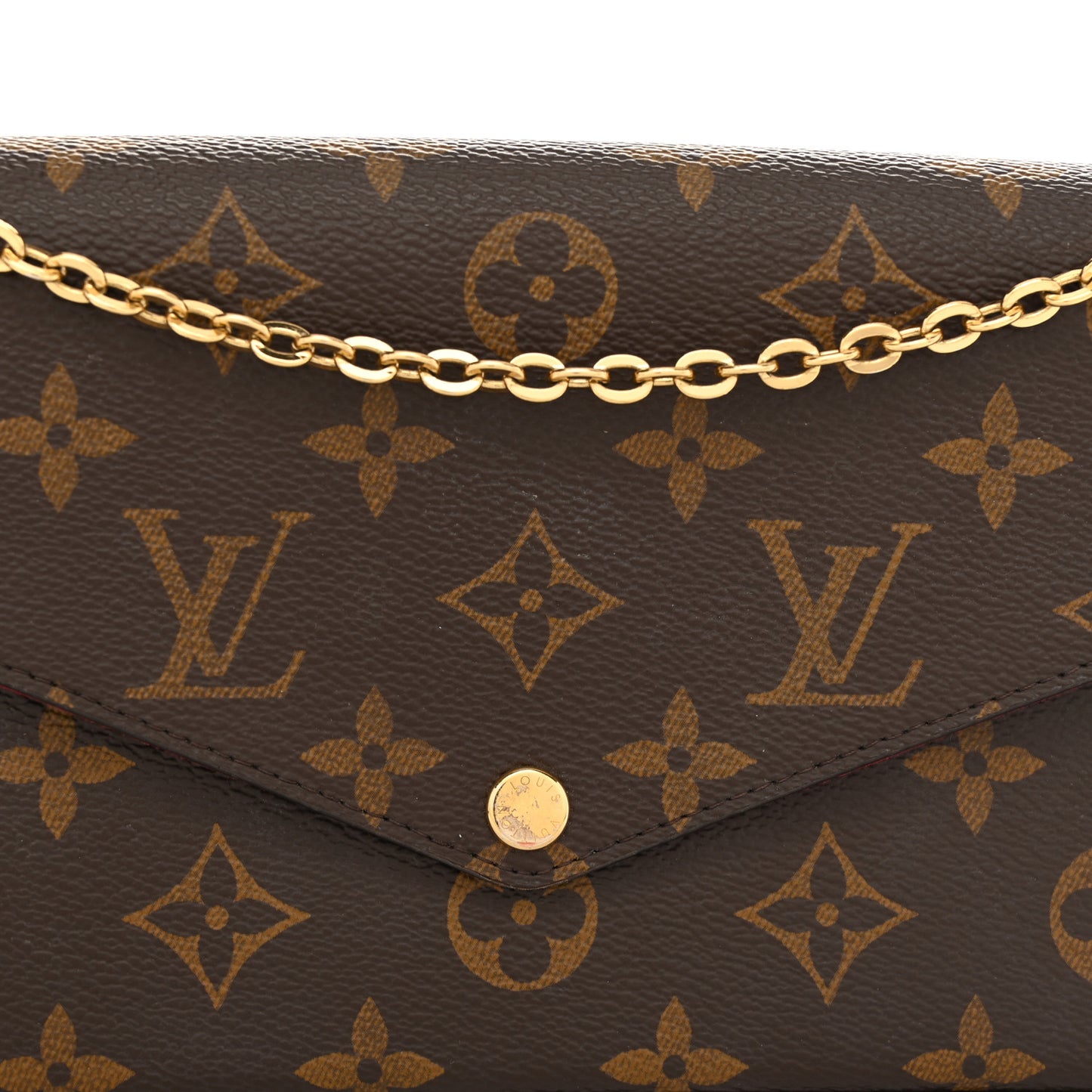 Monogram Pochette Felicie Chain Wallet Fuchsia