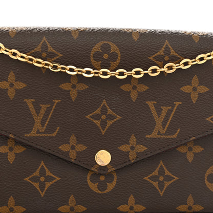 Louis Vuitton Monogram Pochette Felicie Chain Wallet Fuchsia 8 of 12