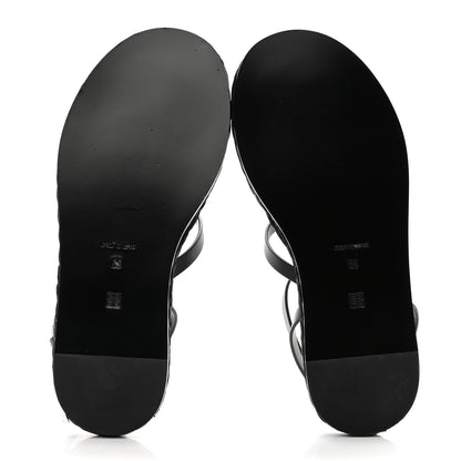 Givenchy Calfskin Raffia 4G Liquid Tong Sandals 35 Black 5 of 10