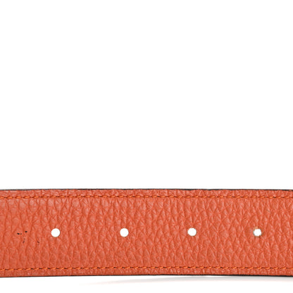 Hermes Box Togo 32mm H Belt 90 36 Black Orange 3 of 11