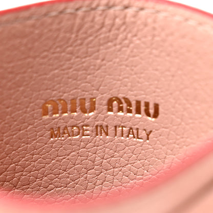 Miu Miu Goatskin Madras Heart Card Case Orchidea 6 of 7