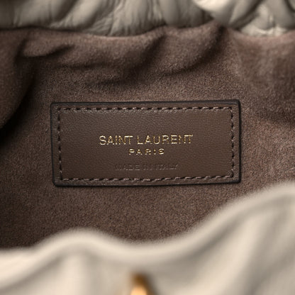 Saint Laurent Calfskin Pac Pac Ruched Hobo Winter White 6 of 11