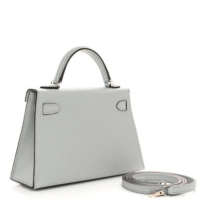 Hermes Epsom Mini Kelly Sellier 20 Bleu Glacier 3 of 11