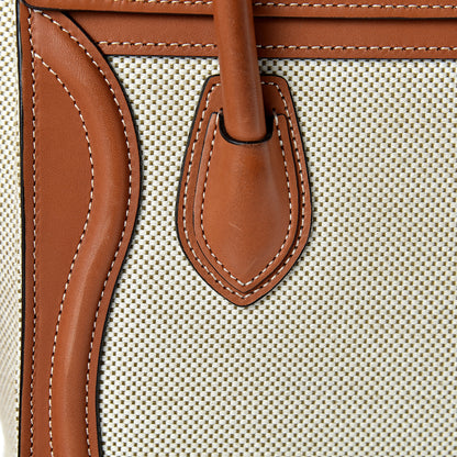 Celine Textile Smooth Calfskin Nano Luggage Tan White 14 of 16