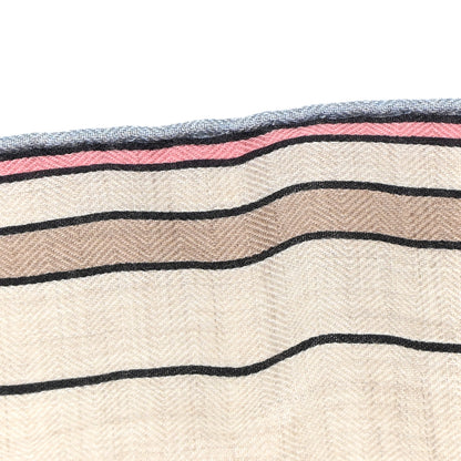 Hermes Cashmere Silk Locomotion Shawl 140 Naturel Vert Jaune 6 of 18
