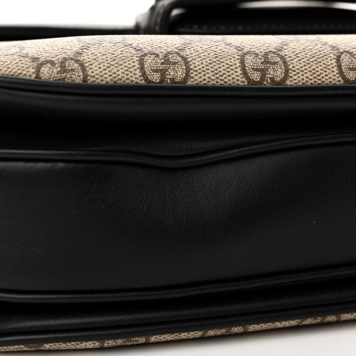 Gucci GG Supreme Monogram Horsebit 1955 Soft Small Shoulder Bag Beige Black 11 of 12