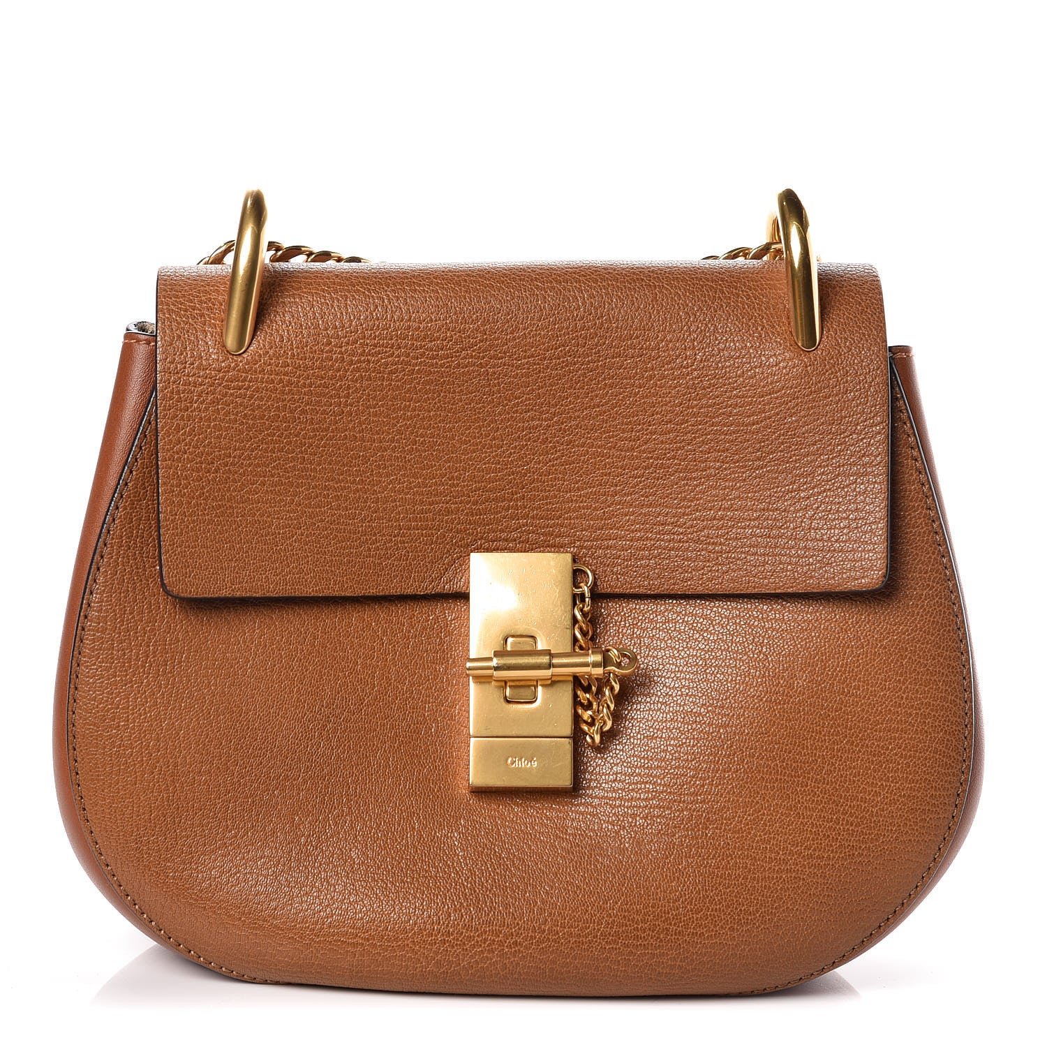 Chloe Grained Lambskin Drew Shoulder Bag Caramel 1 of 14
