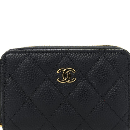 Chanel Caviar Quilted Zip Coin Purse Black 9 of 10