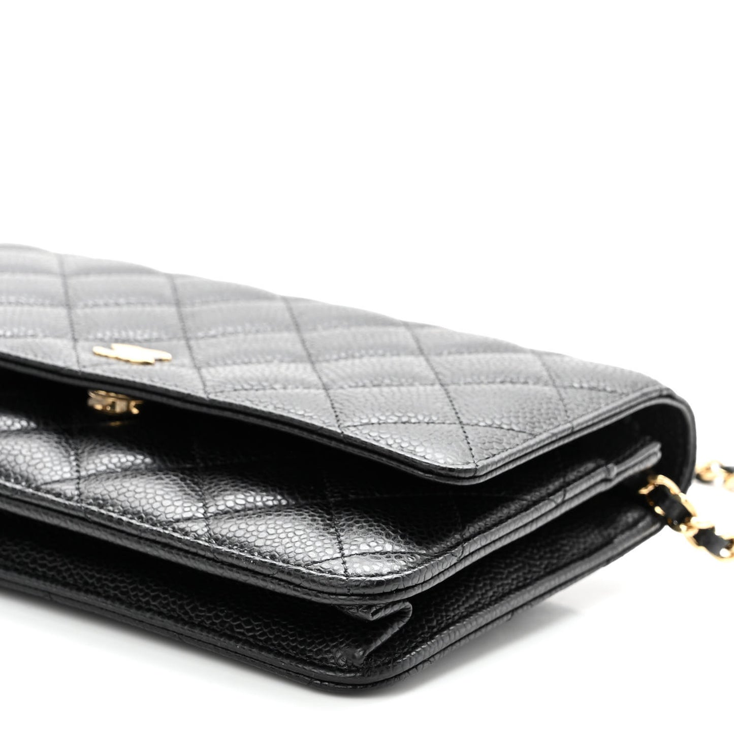 Caviar Quilted Wallet On Chain WOC Black